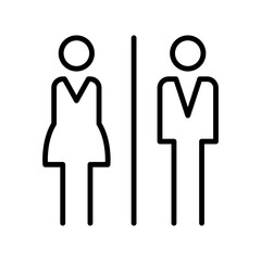 Toilet icons set. Men and women restroom icon sign right arrow. Disabled wheelchair icon. Vector Illustration
