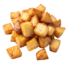 Prepared Potato Chunks isolated on white background