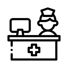 hospital management line icon