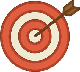 A target with an arrow hitting the bullseye, symbolizing goal setting, focus, and success in business, project management, and strategic planning