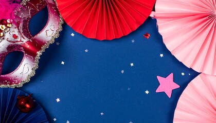 A luxurious and mysterious night masquerade concept unfolds with rich visual drama and elegance, framing an empty central space ideal for text or invitation details.