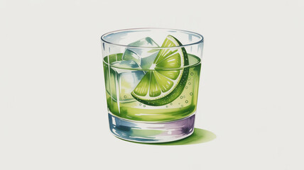 Tommy's Margarita cocktail with lime wheel and ice cubes in a clear lowball glass