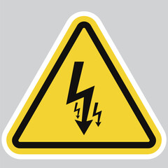 High Voltage Warning Icon - Electrical Hazard Vector Symbol for safety and web use