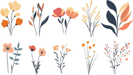 Beautiful flower collection with roses, leaves, floral bouquets, flower Flower red, burgundy, navy blue rose, green leaves. Wedding concept - flowers