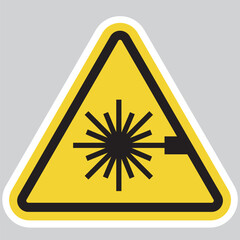 Laser Hazard Warning Icon &ndash; High-Intensity Beam Safety Symbol for Radiation and Eye Protection
