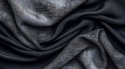 Draped dark fabric with subtle pattern