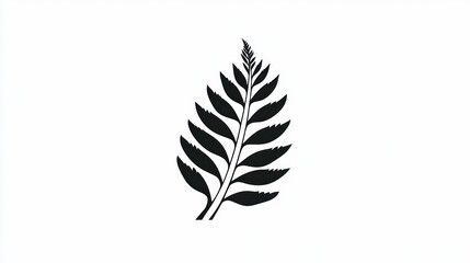 Obraz premium Simple Black and White Fern Leaf Illustration