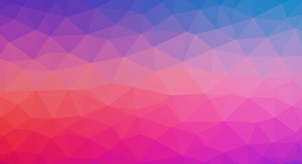 Abstract geometric vector design features a seamless purple and pink triangle pattern with colorful mosaic shapes