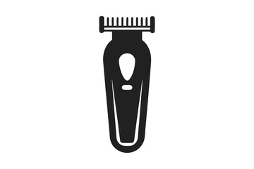 Electrical hair trimmer silhouette vector illustration on white background