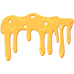 Melted Cheese Decorations. Yellow melting cheese drops set with flat top decoration. 
