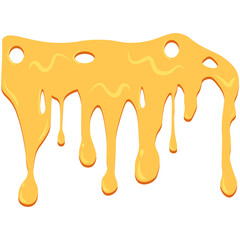 Melted Cheese Decorations. Yellow melting cheese drops set with flat top decoration. 