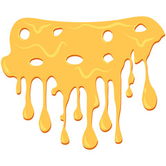 Melted Cheese Decorations. Yellow melting cheese drops set with flat top decoration. 