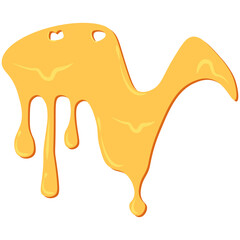 Melted Cheese Decorations. Yellow melting cheese drops set with flat top decoration. 