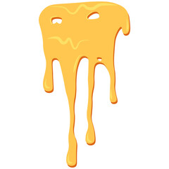 Melted Cheese Decorations. Yellow melting cheese drops set with flat top decoration. 
