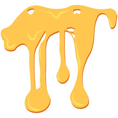 Melted Cheese Decorations. Yellow melting cheese drops set with flat top decoration. 