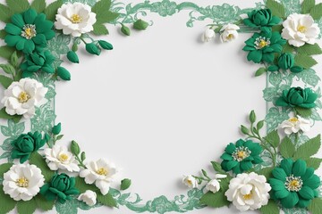 Fototapeta premium mint color and emerald color and white color paper