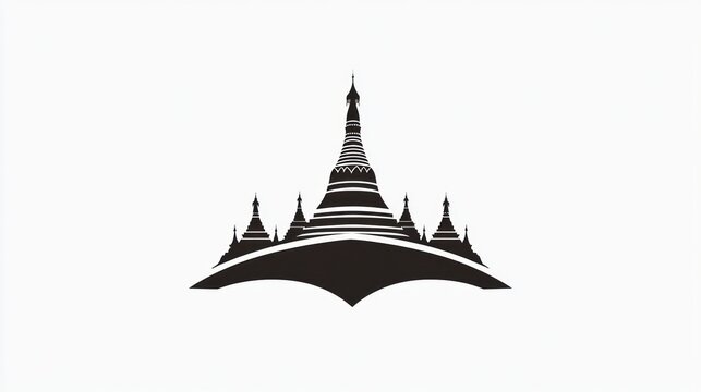 Burmese Pagoda Silhouette
