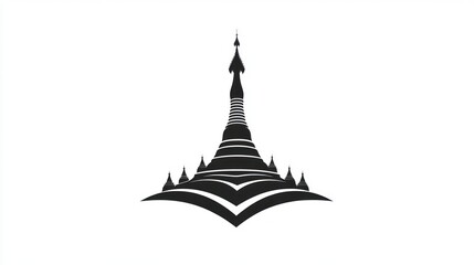 Simple Myanmar Pagoda Silhouette