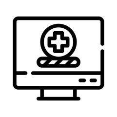 Obraz premium medical software line icon