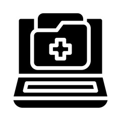 Obraz premium online medical record glyph icon