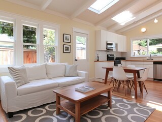 Cozy Modern Living Room with Bright Natural Light and Clean Design