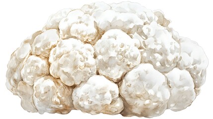 Close-up view of a cluster of  creamy white vegetables.