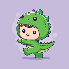 Cute crocodile boy cartoon vector illustration. Cute cartoon crocodile boy.