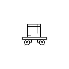 Box trolley icon line design template isolated