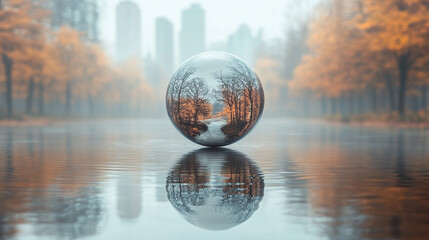 A minimalist 3D rendering of a small gray globe floats in a soft, blurred background, symbolizing simplicity, global unity, and the quiet presence of interconnectedness in a digital world.

