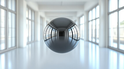 A minimalist 3D rendering of a small gray globe floats in a soft, blurred background, symbolizing simplicity, global unity, and the quiet presence of interconnectedness in a digital world.

