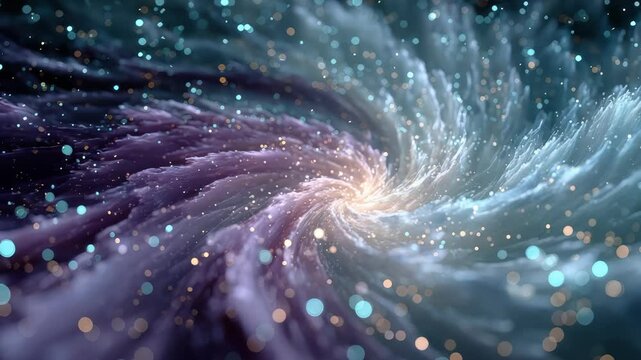 Swirling nebula vortex with glowing particles