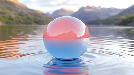 A minimalist 3D rendering of a small gray globe floats in a soft, blurred background, symbolizing simplicity, global unity, and the quiet presence of interconnectedness in a digital world.

