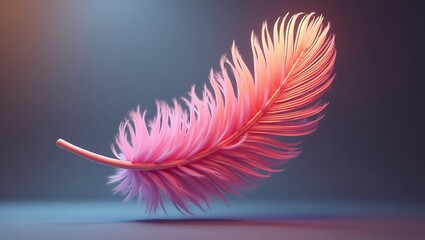 Feather floating downward, 3D style
