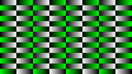 Green and black gradient checkered background, moving stripes creating illusion background, Simple...