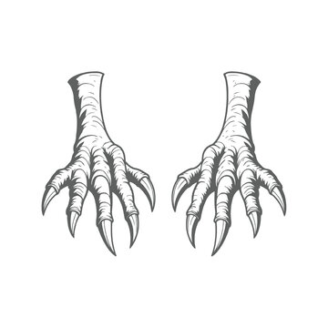 Clawn paw vector illustration 