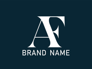 AF white letter with media icon. AF letter logo design . Initial letter AF monogram logo. AF logo.