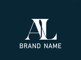 AL white letter with media icon. AL letter logo design . Initial letter AL monogram logo. AL logo.