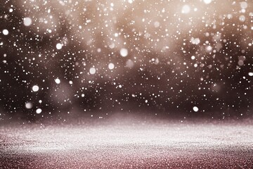 Winter snowfall scene, soft light, dark background