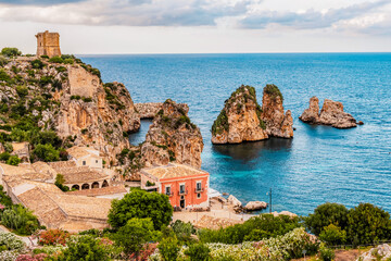  Tonnara of Scopello or Faraglioni e Vecchia Tonnara di Scopello in Trapani Province, Sicily, Italy