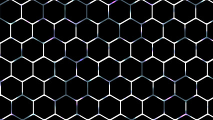 Obraz premium 2D glowing digital technology hexagonal mesh background, glowing neon light gaming background