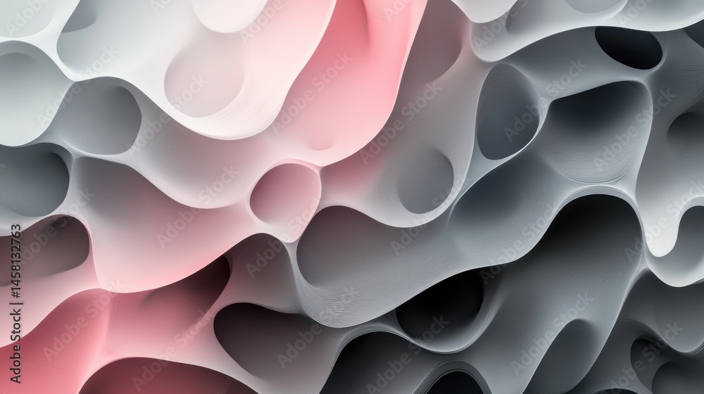 Poster abstract swirling shapes in soft color gradients