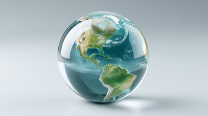 Glass Globe Earth: A stylized representation of the Earth encased within a transparent glass sphere. It symbolizes fragility, vulnerability, and the interconnectedness of our planet.