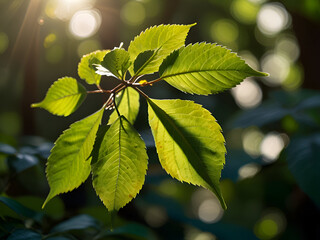 green leaves on a sunny day