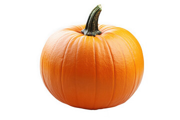 Obraz premium Isolated orange pumpkin with a stem for halloween on transparent background