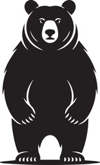 Obraz premium This is a cute cartoon vector illustration of a wild bear, a big mammal animal