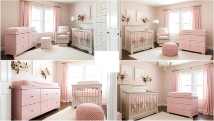 Cozy nursery design modern home interior photography soft pastels wide angle comfort and style