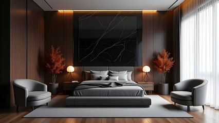 Bedroom Design in Upscale Apartment Interior