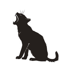 Cat black silhouette vector, elegant feline pose design for pet themes, animal art, mystery, and minimalist