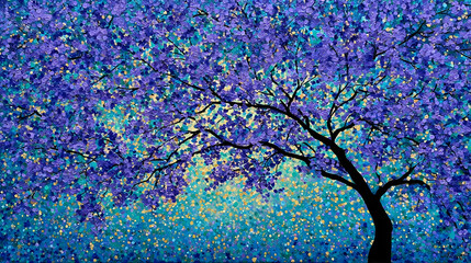 owl perched on a luminous branch in a galaxy tree