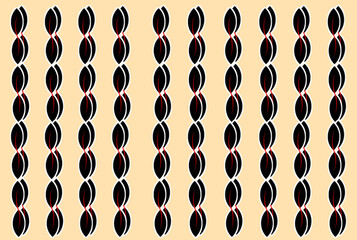 A strange long pattern with a black in a light base background